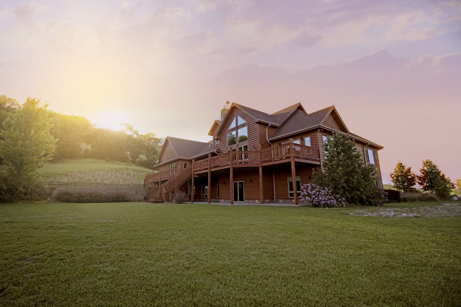 Representative commercial real estate setting at sunset